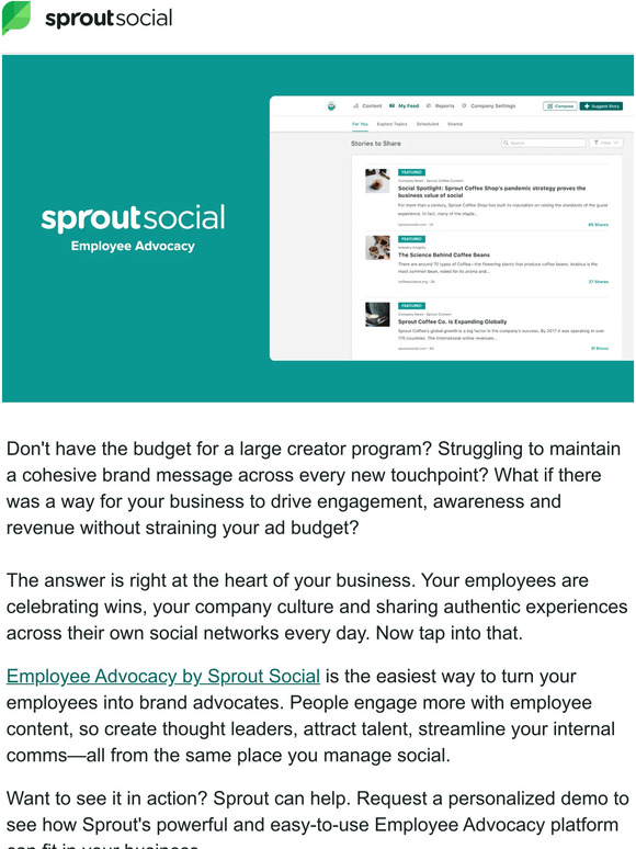 Sprout Social Employee Advocacy by Sprout is finally here! Milled