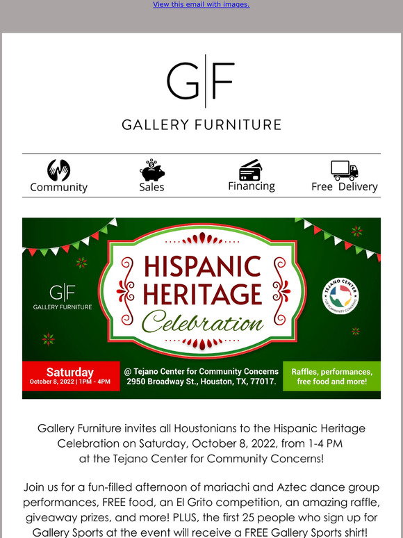 Gallery Furniture Let's celebrate the Hispanic Heritage! Milled