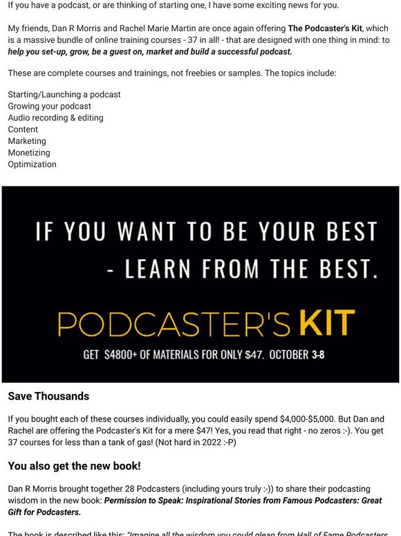 Want to Start, Grow or Improve Your Own Podcast?