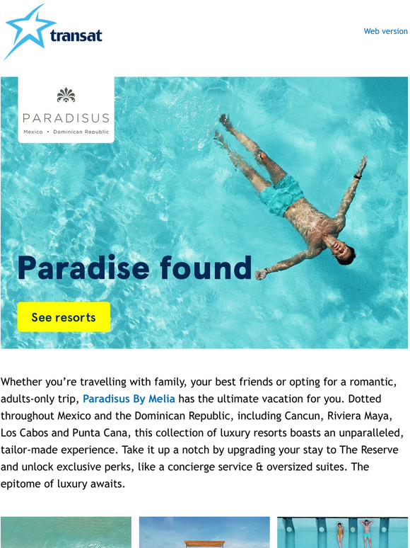 Air Transat Discover a collection of luxury resorts 😎 Milled