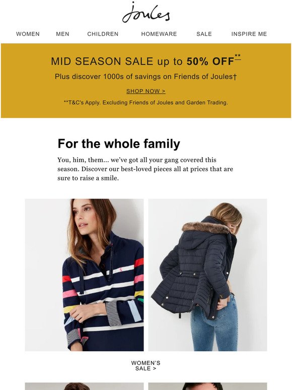 Joules.com: Sale styles for everyone. Up to 50% off | Milled
