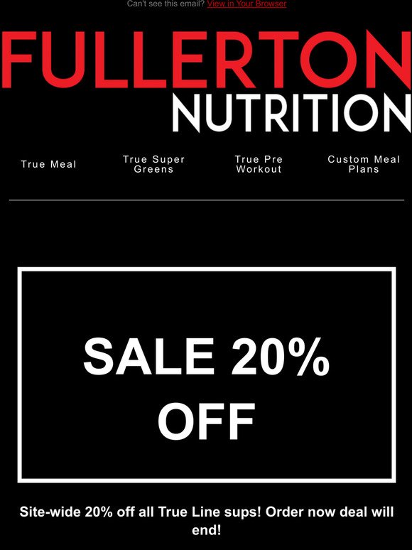 20% off flash deal! True Meal