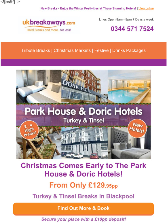UK Breakaways Blackpool Turkey & Tinsel Breaks Milled