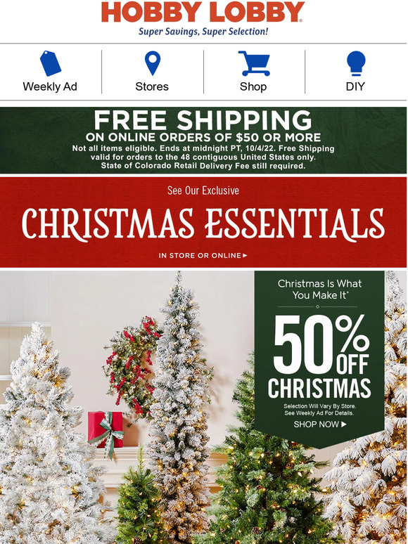 Hobby Lobby 50 Off Christmas Trees, Ornaments & More! Milled