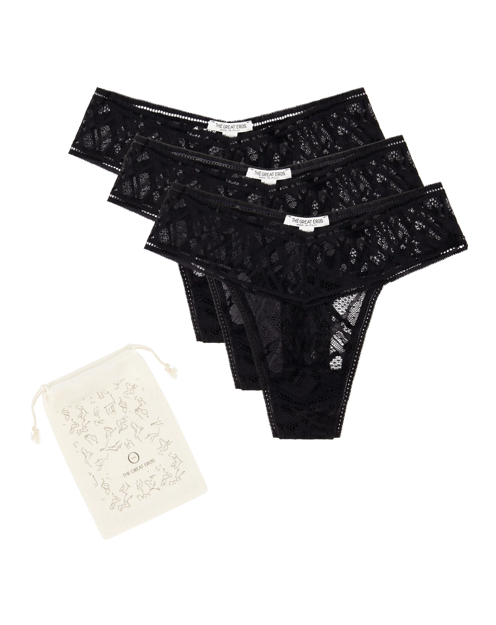 Image of 3-Pack Sonata Stretch Thong in Black