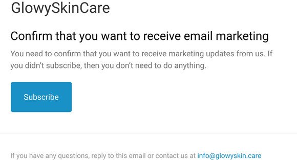 Confirm that you want to receive email marketing