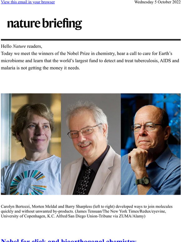 Nature: Nobel for click and bioorthogonal chemistry | Milled