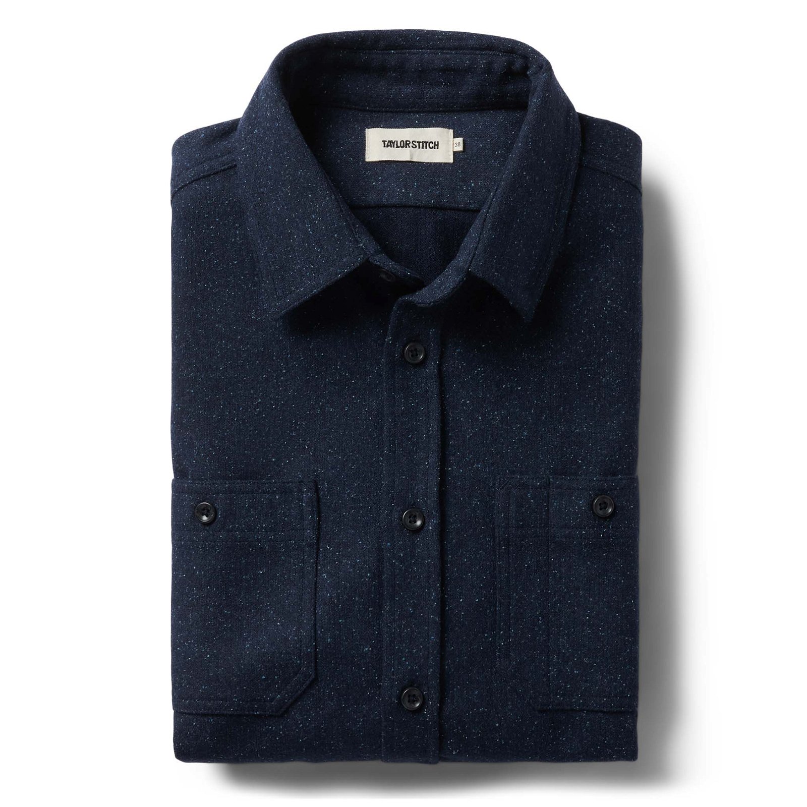 Image of The Utility Shirt in Navy Donegal Wool