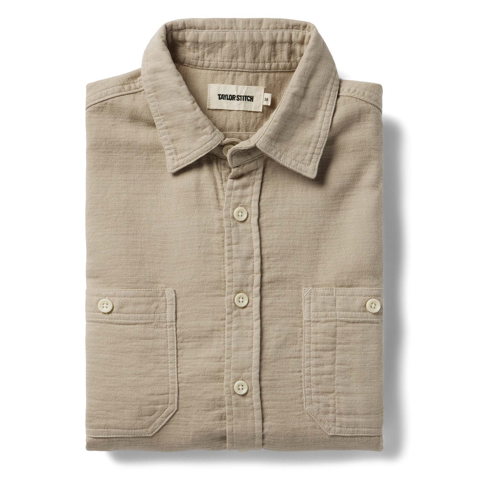 Image of The Utility Shirt in Stone Double Cloth