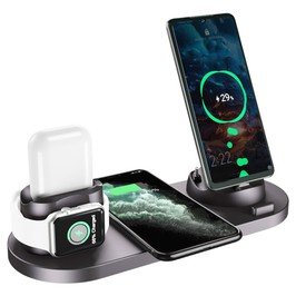 6 in 1 Wireless Charger Mobile Phone Wireless Charging Bracket Earphone