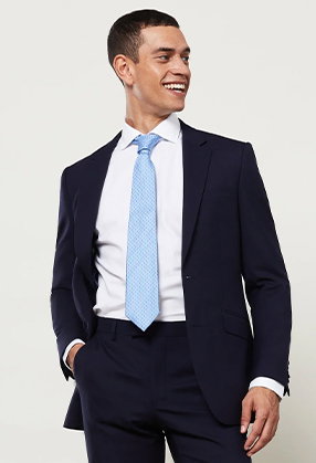Leo Infinity Active Slim Fit navy 2 Piece Suit 