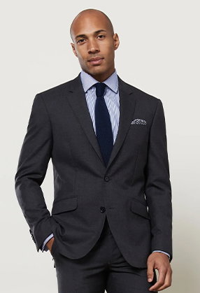 Barbican Barberis Slim Fit Charcoal 2 Piece Suit 