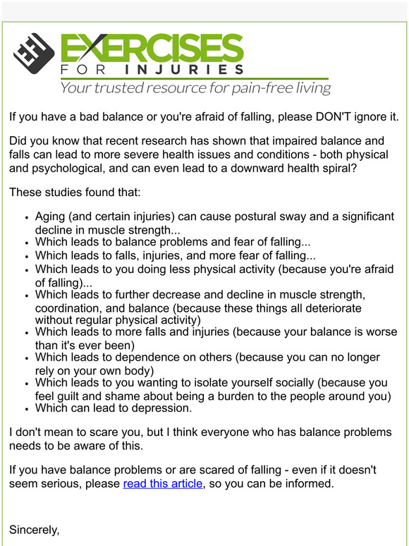 exercisesforinjuries balance issues get worse ⚖️ Milled