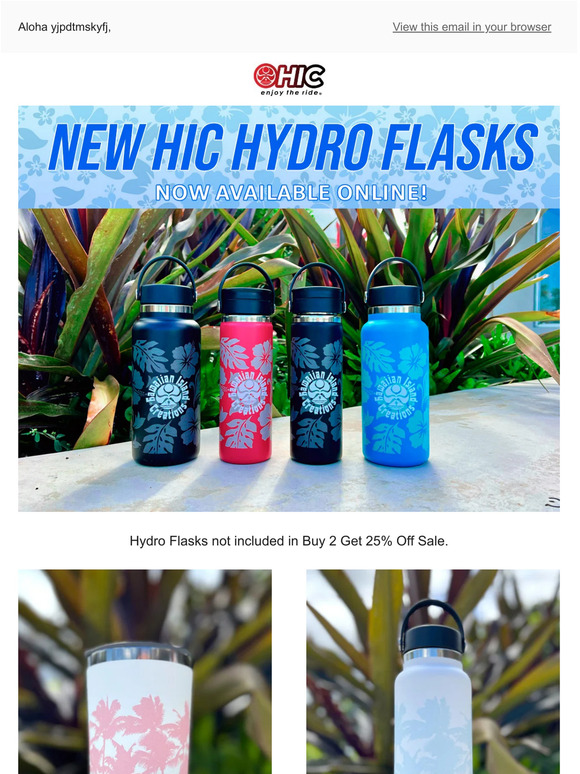 HIC Surf All New HIC Hawaii Exclusive Hydro Flasks Designs! Milled