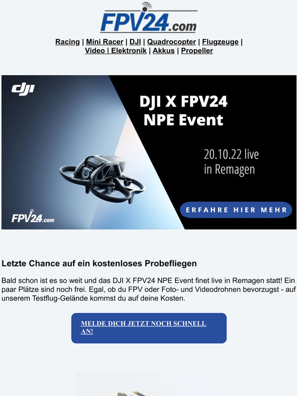 Letzte Chance: Jetzt  zum DJI X FPV24 NPE Event anmelden