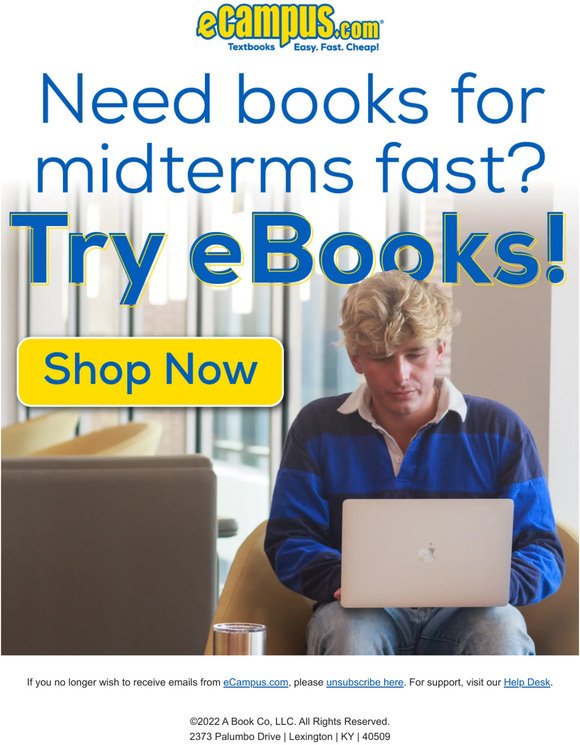 💻 Need Textbooks for Midterms Fast? Save on eBooks at eCampus.com! 📚