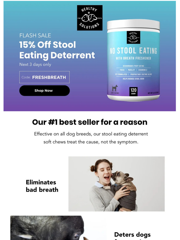 15% off stool eating deterrent soft chews