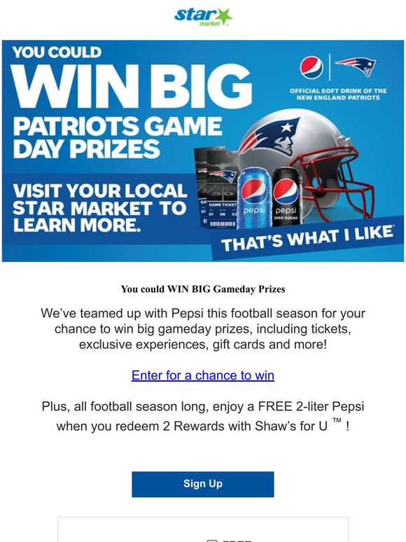 New England Patriots Game Ticket Gift Voucher