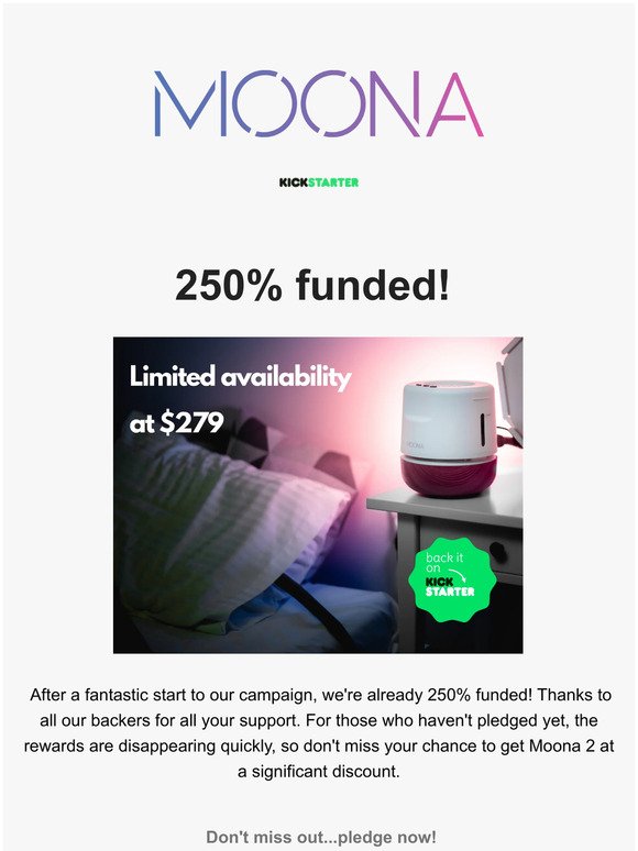 Don't miss your chance! Get Moona 2 for $279