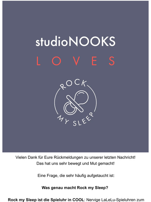 StudioNOOKS loves Rock my Sleep 🌟
