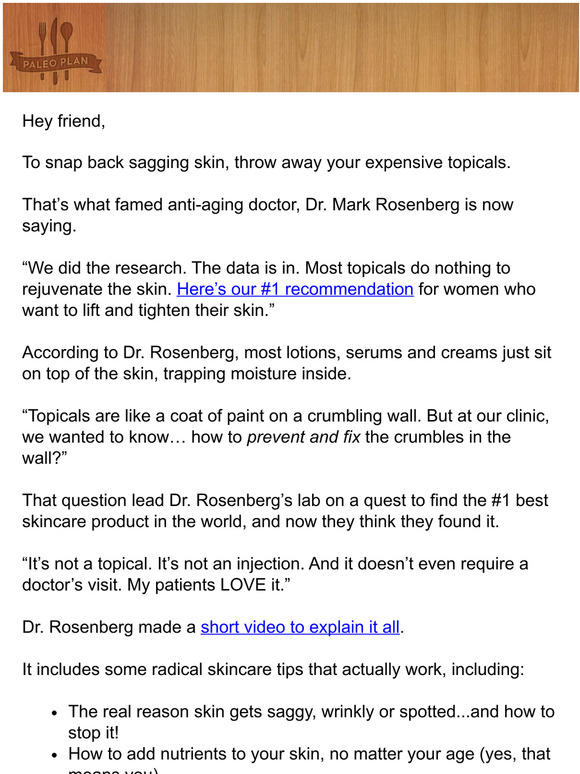 PaleoPlan moisturizers don’t work for crepy skin. this does. Milled