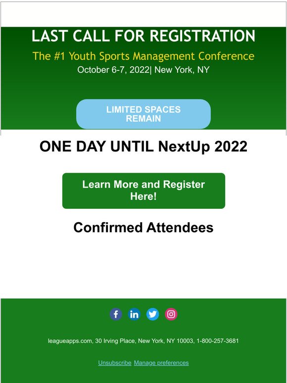 📣 LAST CALL for the 2022 NextUp Conference, Starts TOMORROW