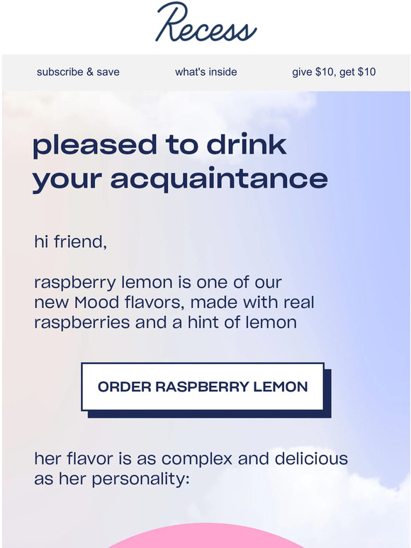 Recess: meet raspberry lemon | Milled