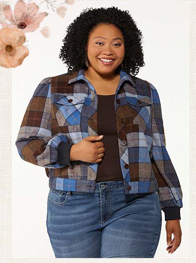 Shop Short Plaid Jacket