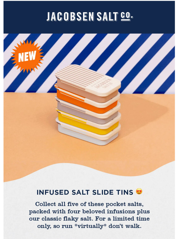 Jacobsen Salt Co New Infused Salt Slide Tins Are Here 🎉 Milled