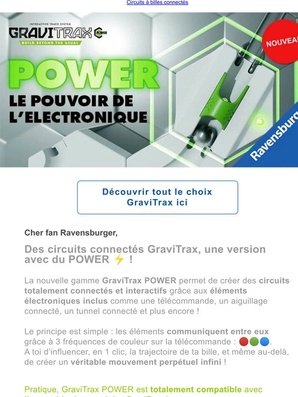 Gravitrax POWER - Eléments Switch & Trigger - Ravensburger - Circuits de  billes créatifs