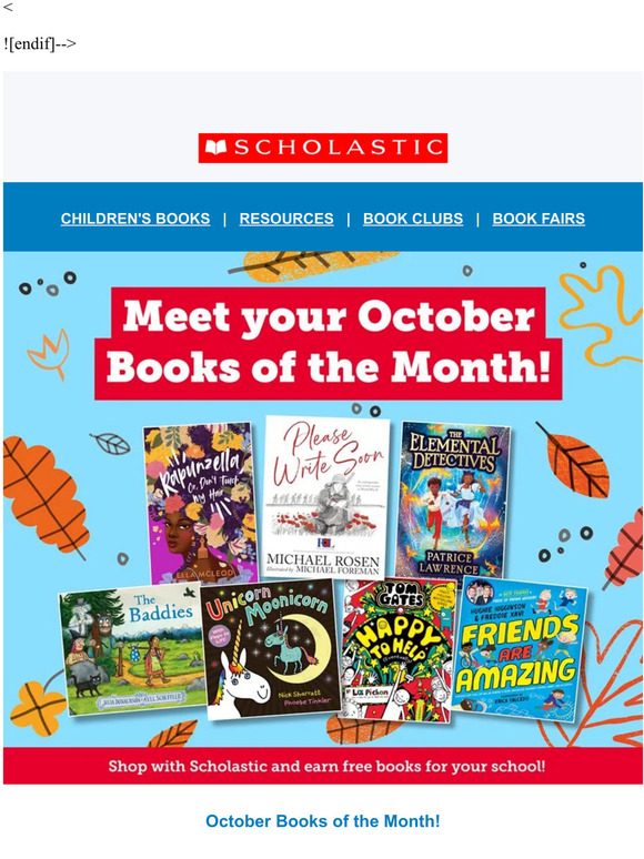 Scholastic: Meet your October Books of the Month! | Milled
