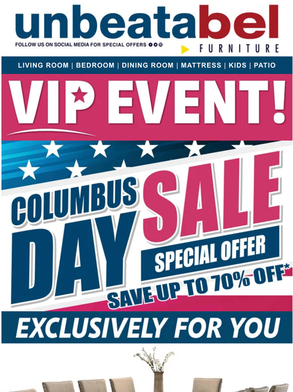 Columbus Day Sale Save Up To 70% Off This Week Only!