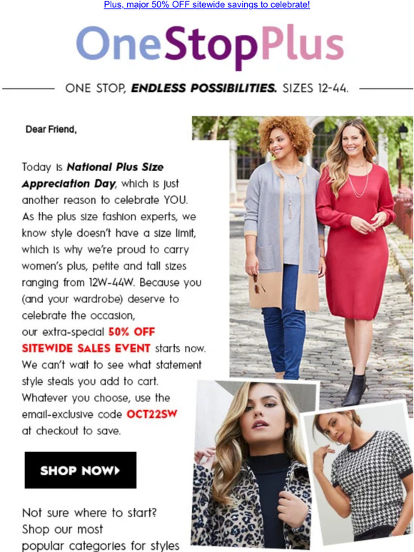 One Stop Plus A special note to you on National Plus Size Day ️ Milled