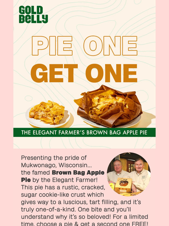 Foodoro 🥧 PIE One, Get One Free! Famous Brown Bag Apple Pie 🥧 Milled