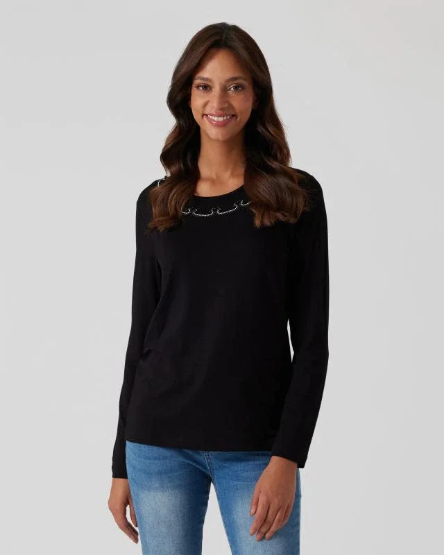 Shirt mit Perlen-Deko