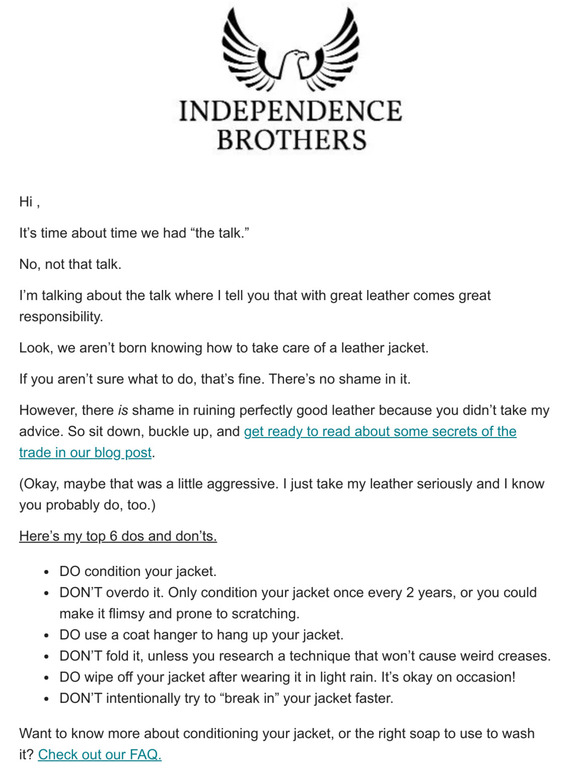 Independence Brothers LLC 6 ways to make your leather jacket last