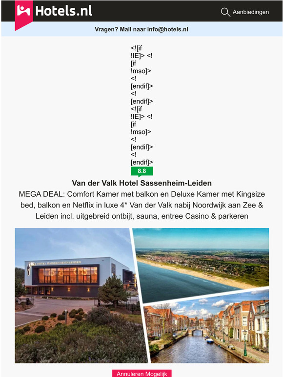 Vanaf 84,- Valk Sassenheim vlak bij Noordwijk & Leiden!