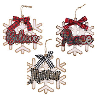 Sentiment Snowflake Ornaments