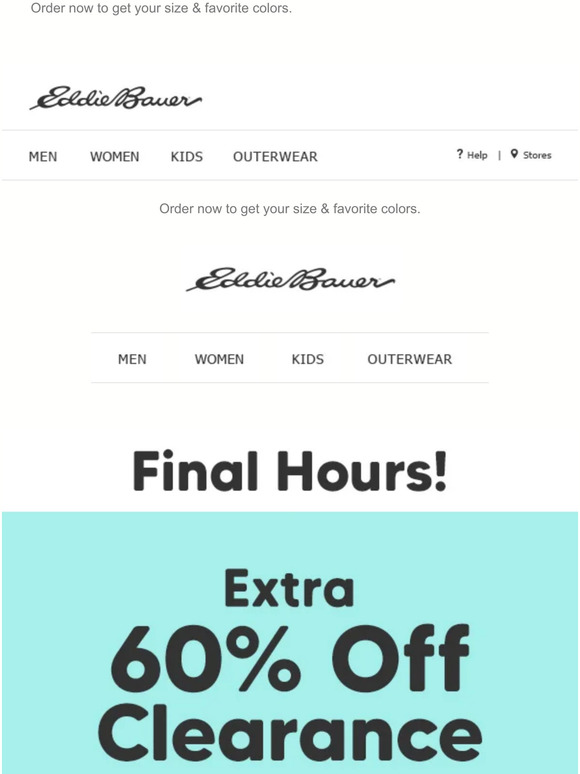 Eddie Bauer FINAL HOURS! ⏳ Extra 60 Off Clearance Milled