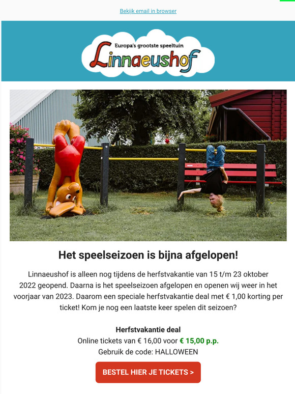📣 Herfstvakantie deal! Bestel je tickets online met korting