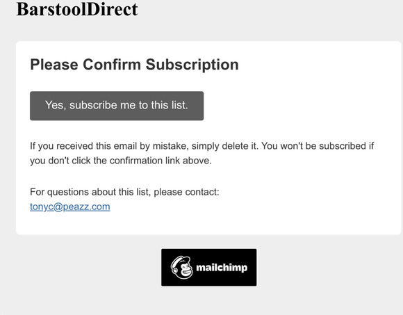 BarstoolDirect: Please Confirm Subscription