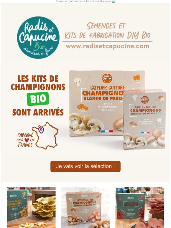 Radis et Capucine : nos kits champignons Bio et made in France sont arrivés ! 🍄🍁