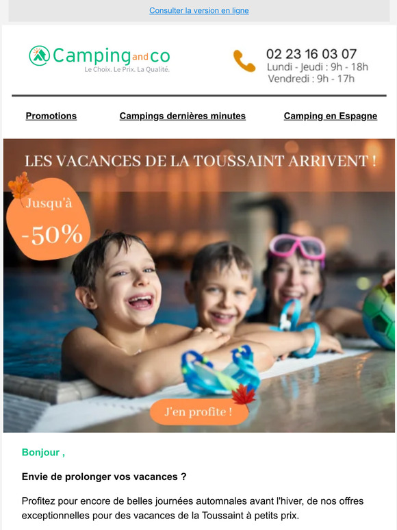 🍁 Jusqu'à -50% sur les vacances de la Toussaint !