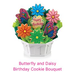 Butterfly and Daisy Birthday Cookie Bouquet