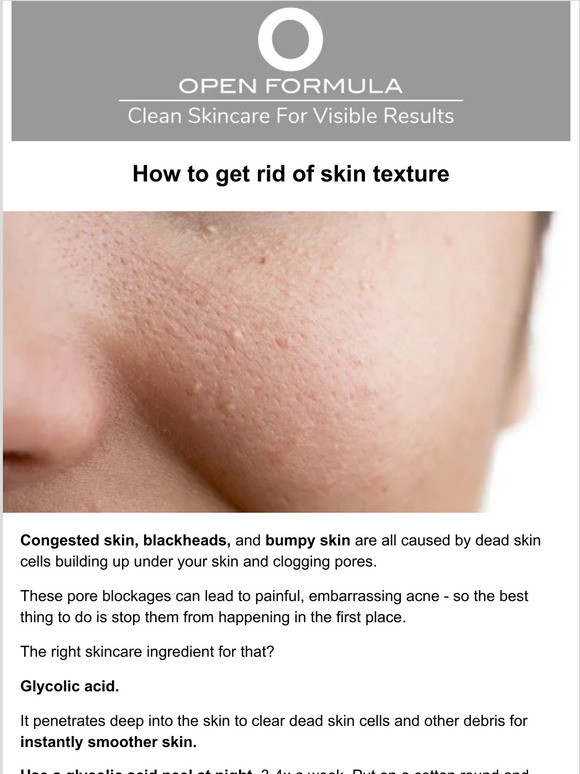 Open Formula How to get rid of skin texture Milled