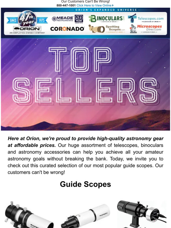 Orion Telescopes DE Our Most Popular Guide Scopes Milled