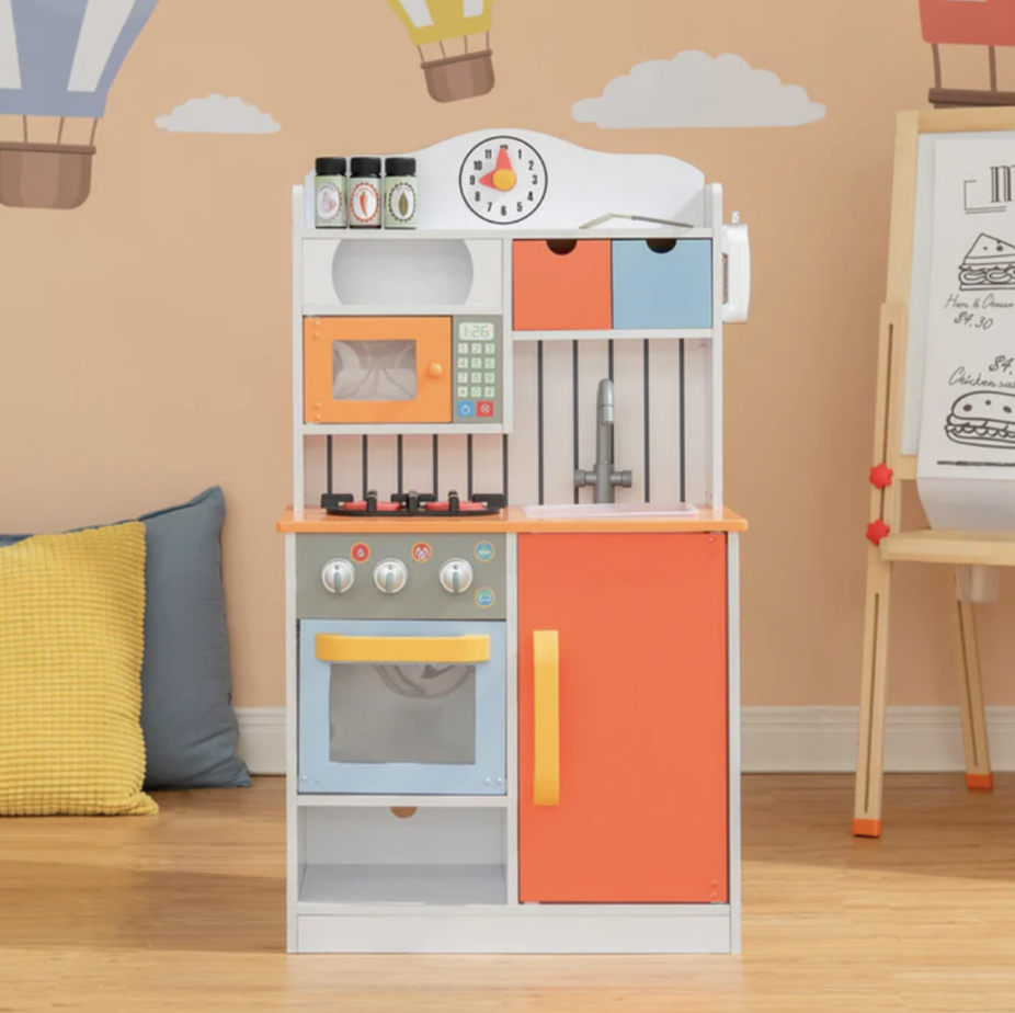TEAMSON KIDS - LITTLE CHEF FLORENCE CLASSIC PLAY KITCHEN - CORAL RED / TWILIGHT
