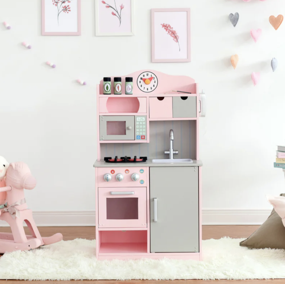 TEAMSON KIDS - LITTLE CHEF FLORENCE CLASSIC PLAY KITCHEN - PINK / GREY