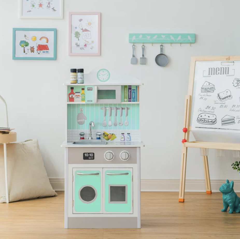 TEAMSON KIDS - LITTLE CHEF MADRID CLASSIC PLAY KITCHEN - MINT / GREY