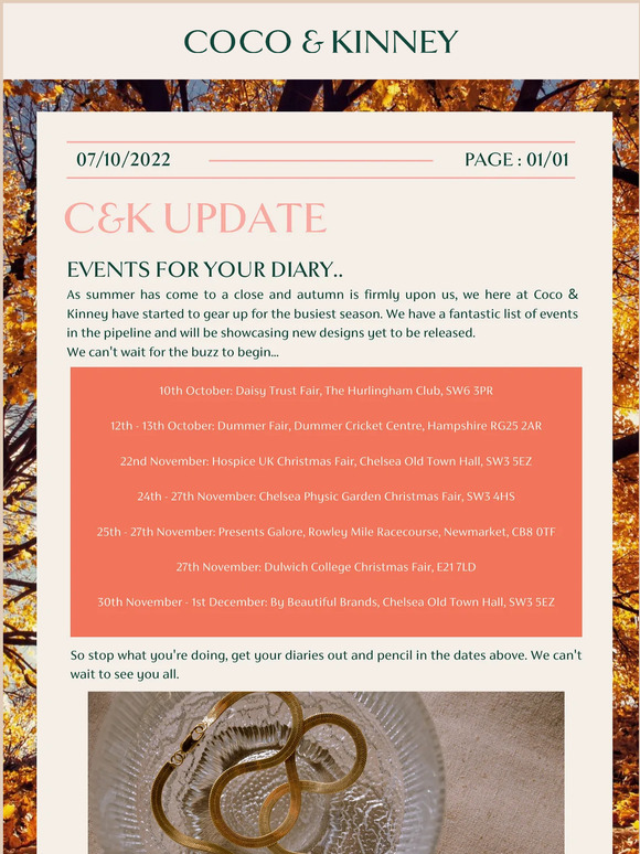 Dates for your diary